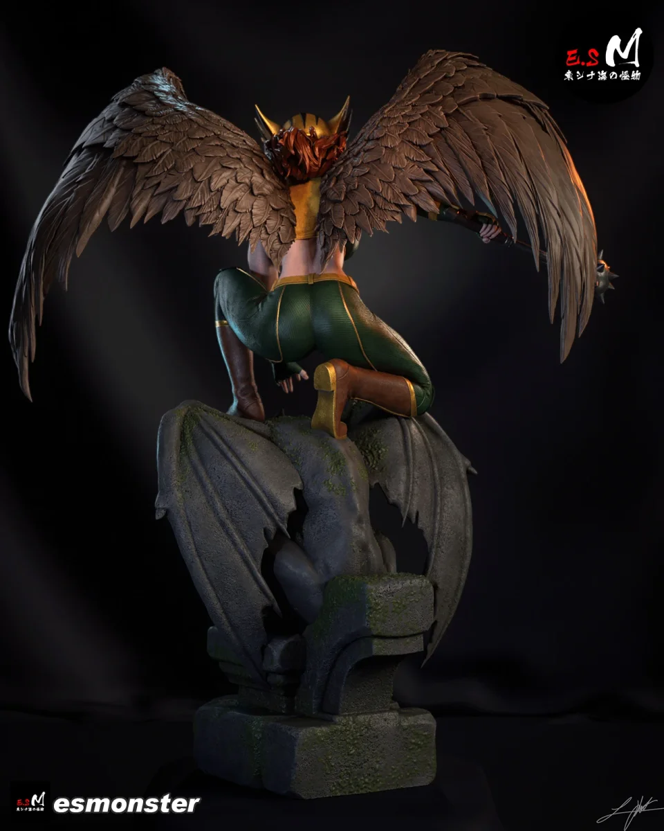 Hawk Girl | Fan Art | 3D Printed Resin Model Garage Kit | *Un-Painted* | ES Monster 6