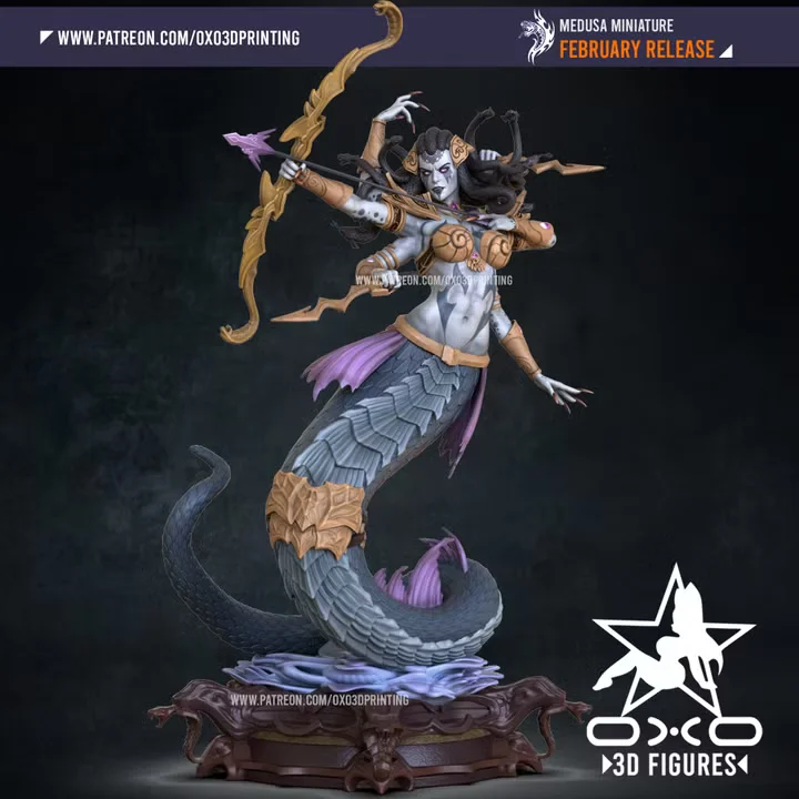 Medusa | Fan Art | 3D Printed Resin Model Garage Kit | *Un-Painted* | OXO3D 3