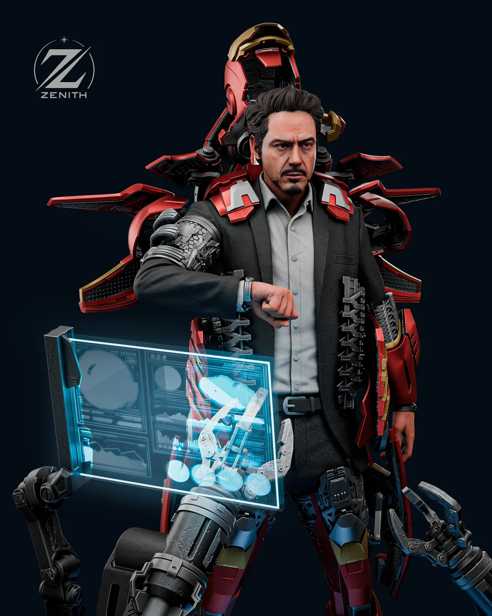 Tony Stark | Fan Art | 3D Printed Resin Model Garage Kit | *Un-Painted* | Zenith Studios 9