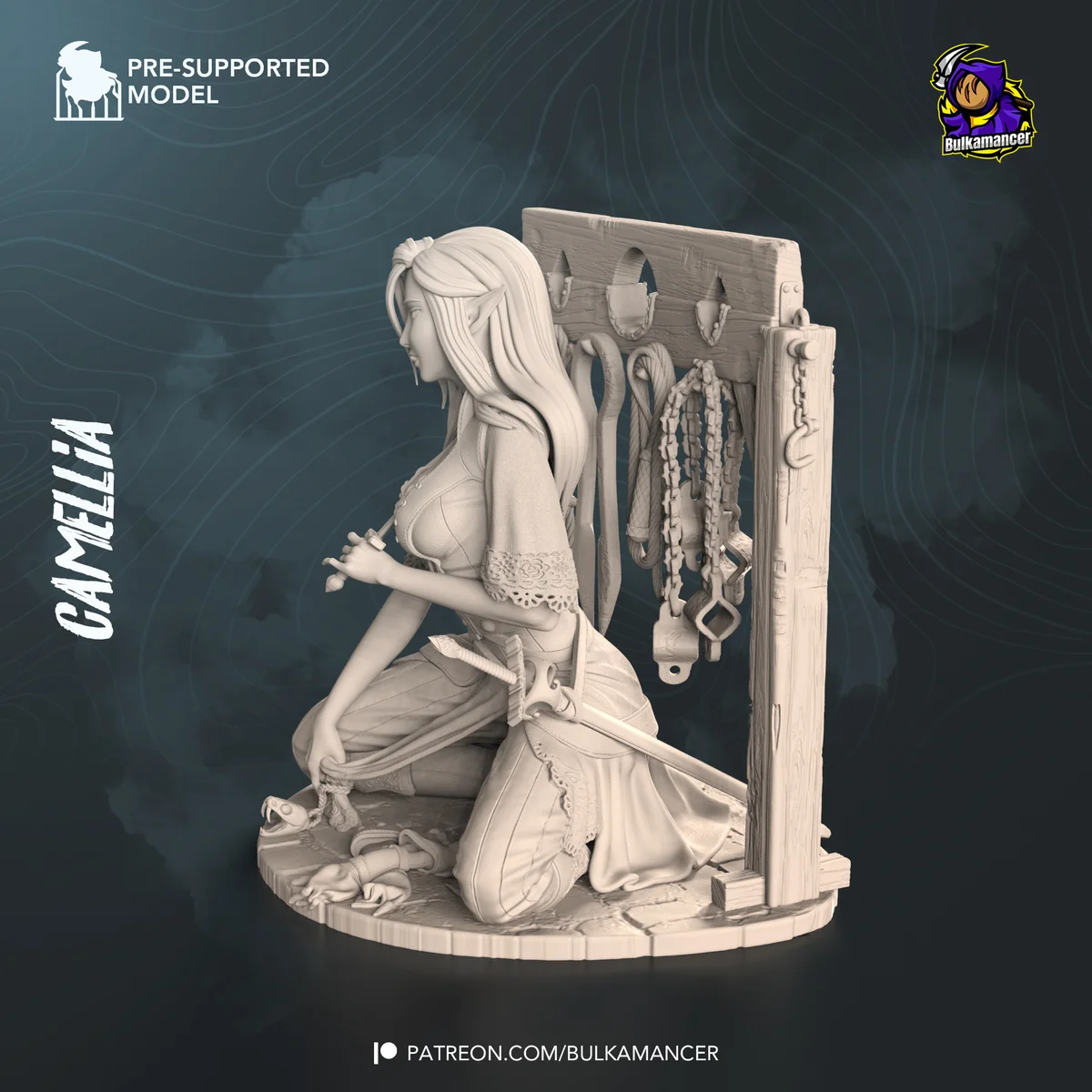 Camellia | Fan Art | 3D Printed Resin Model Garage Kit | *Un-Painted* | Bulkamancer 4