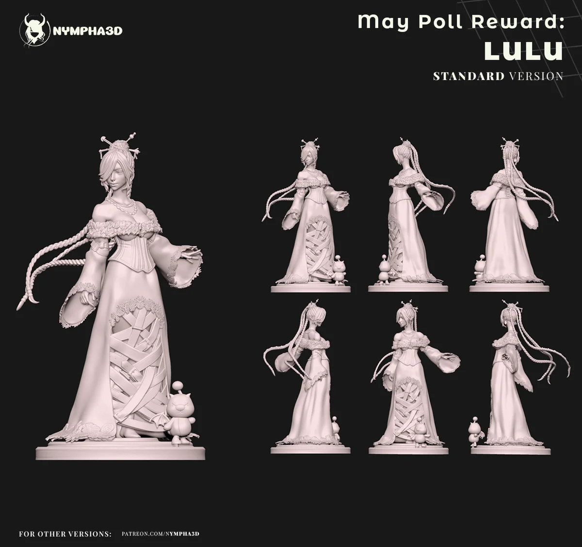 Lulu | Fan Art | 3D Printed Resin Model Garage Kit | *Un-Painted* | Nympha3D 5
