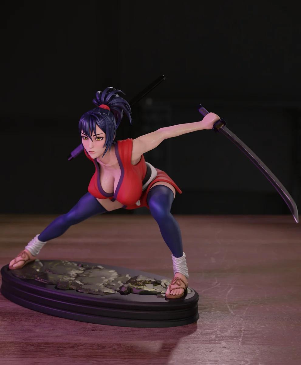 Samurai Girl | Fan Art | 3D Printed Resin Model Garage Kit | *Un-Painted* | Momoji 4