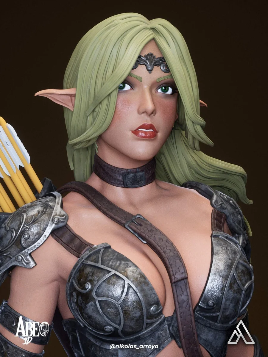 Elaria Shadownleaf | Fan Art | 3D Printed Resin Model Garage Kit | *Un-Painted* | Abe3D 3