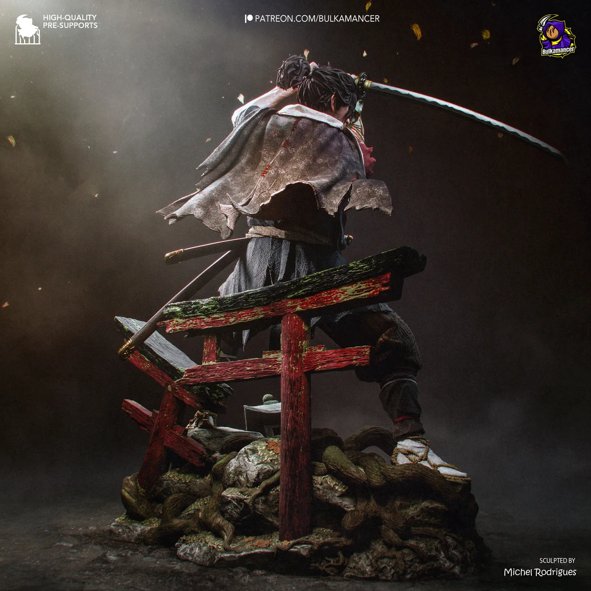 Miyamoto Musashi | Fan Art | 3D Printed Resin Model Garage Kit | *Un-Painted* | Bulkamancer 5