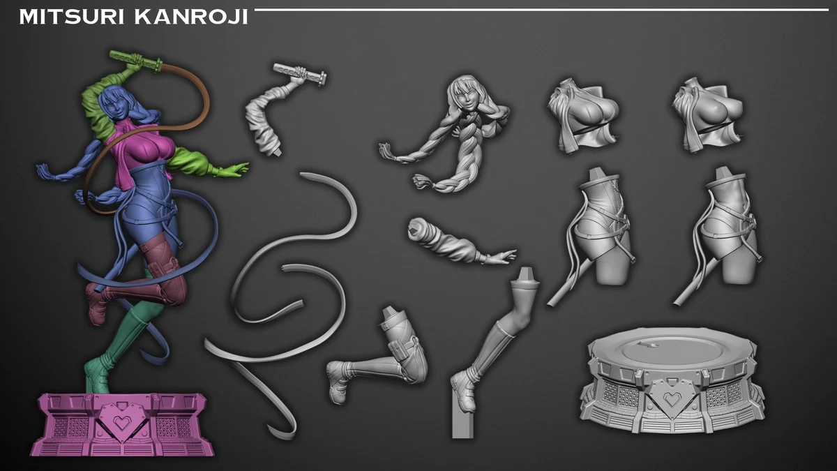 Kanroji Mitsuri Cyberpunk | Fan Art | 3D Printed Resin Model Garage Kit | *Un-Painted* | Inaki Sculpts 5