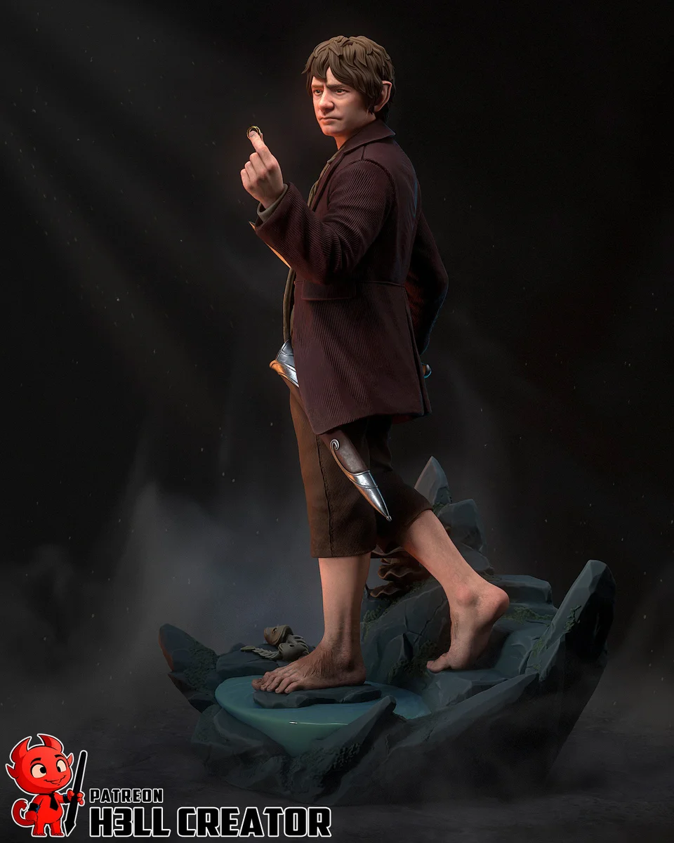 Bilbo Baggins | Fan Art | 3D Printed Resin Model Garage Kit | *Un-Painted* | H3LL Creator 4