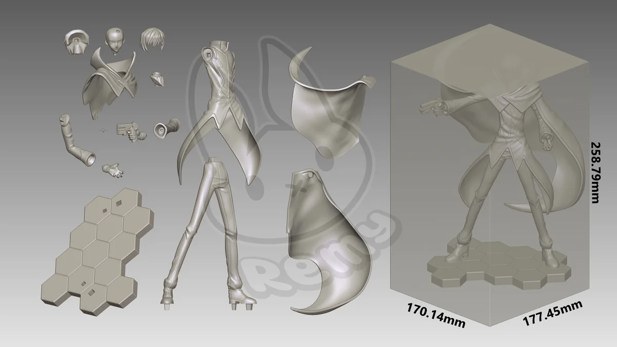 Lelouch Lamperouge | Fan Art | 3D Printed Resin Model Garage Kit | *Un-Painted* | Remy Sculpts 6