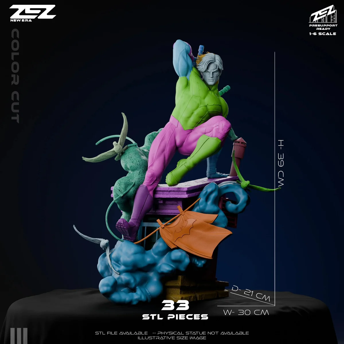 Nightwing | Fan Art | 3D Printed Resin Model Garage Kit | *Un-Painted* | ZEZ Studio 9