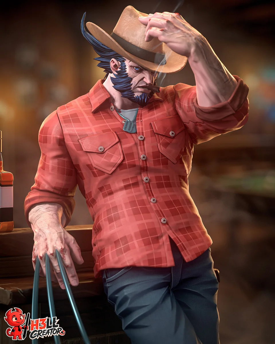 Logan | Fan Art | 3D Printed Resin Model Garage Kit | *Un-Painted* | H3LL Creator