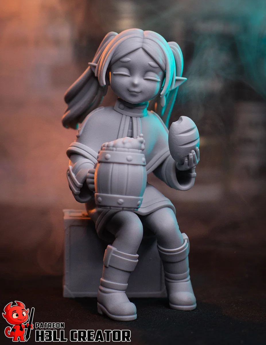 Chibi Frieren | Fan Art | 3D Printed Resin Model Garage Kit | *Un-Painted* | H3LL Creator 11