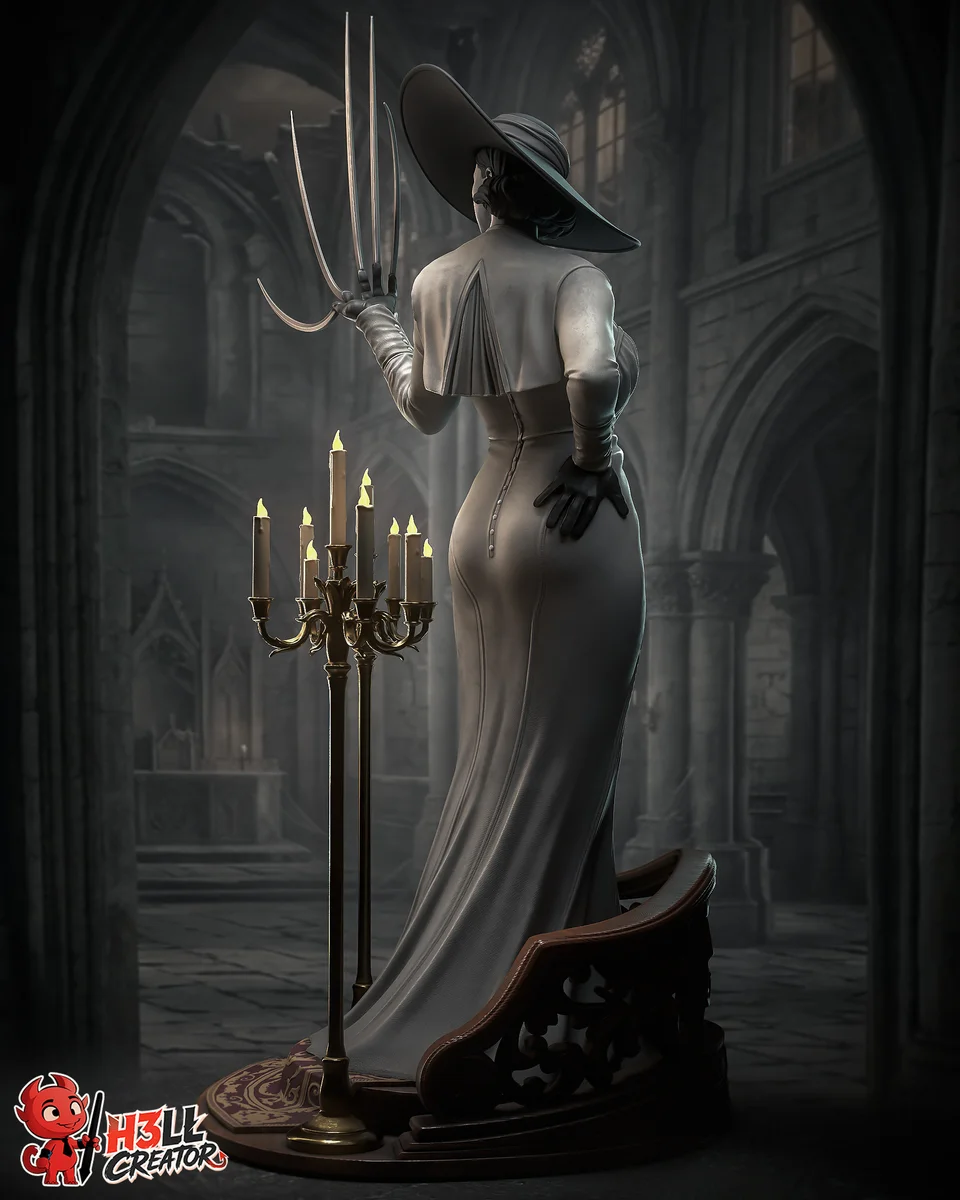 Lady Dimitrescu | Fan Art | 3D Printed Resin Model Garage Kit | *Un-Painted* | H3LL Creator 8