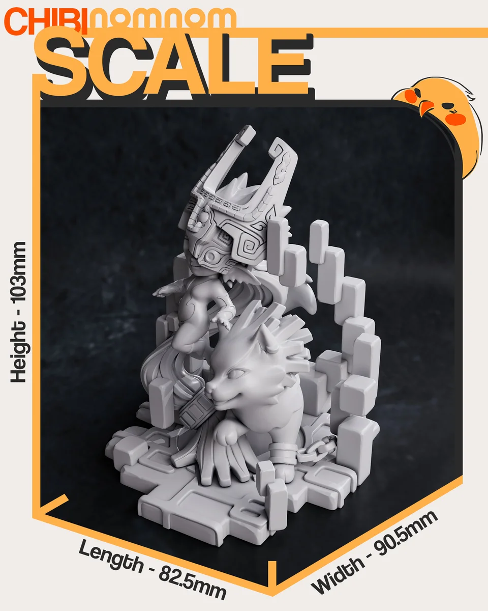 Chibi Midna | Fan Art | 3D Printed Resin Model Garage Kit | *Un-Painted* | Nomnom 4