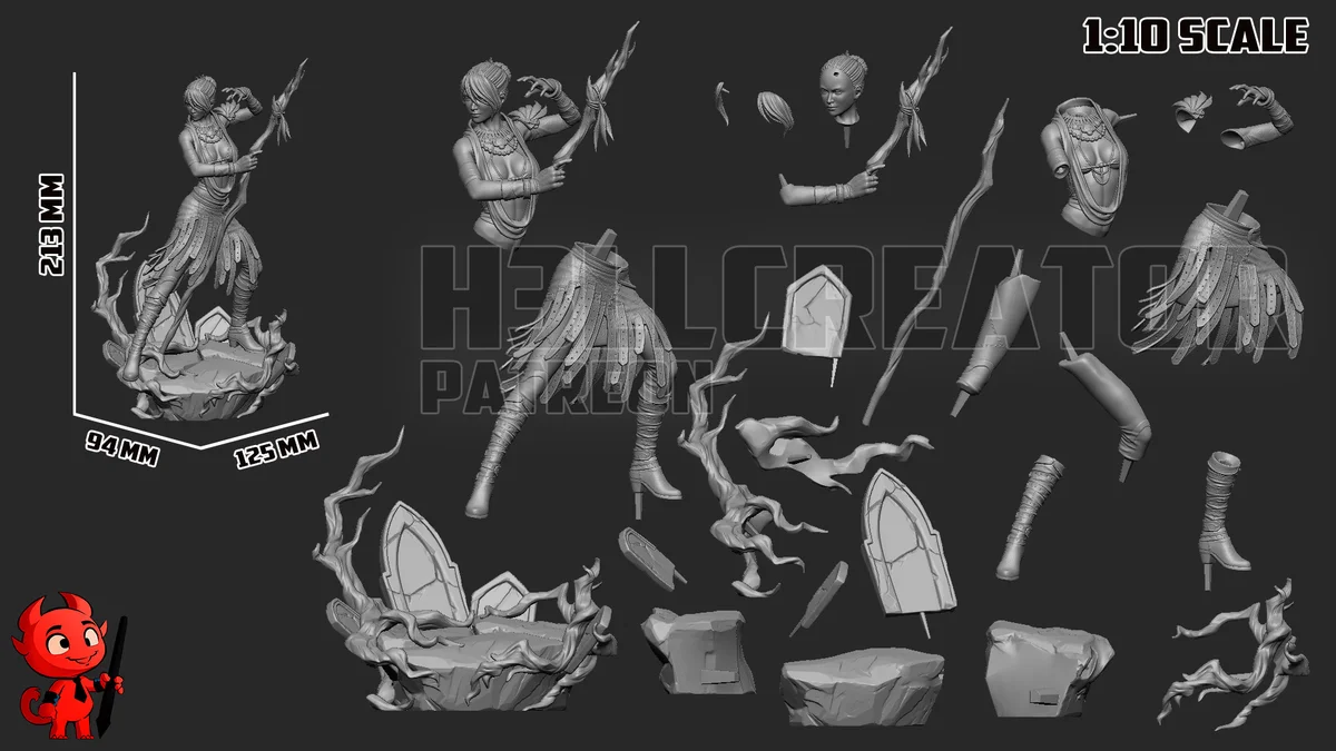 Morrigan | Fan Art | 3D Printed Resin Model Garage Kit | *Un-Painted* | H3LL Creator 9