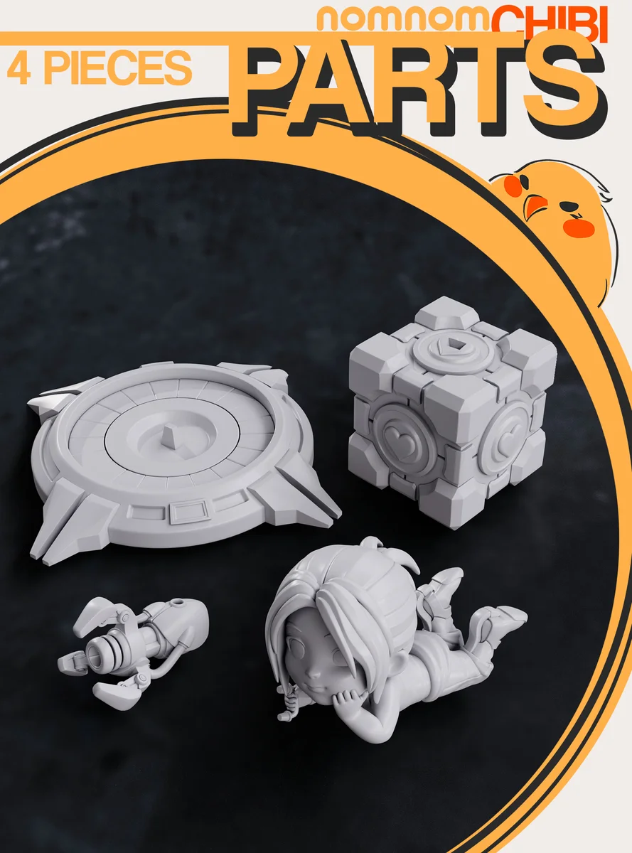 Chibi Chell | Fan Art | 3D Printed Resin Model Garage Kit | *Un-Painted* | Nomnom 3