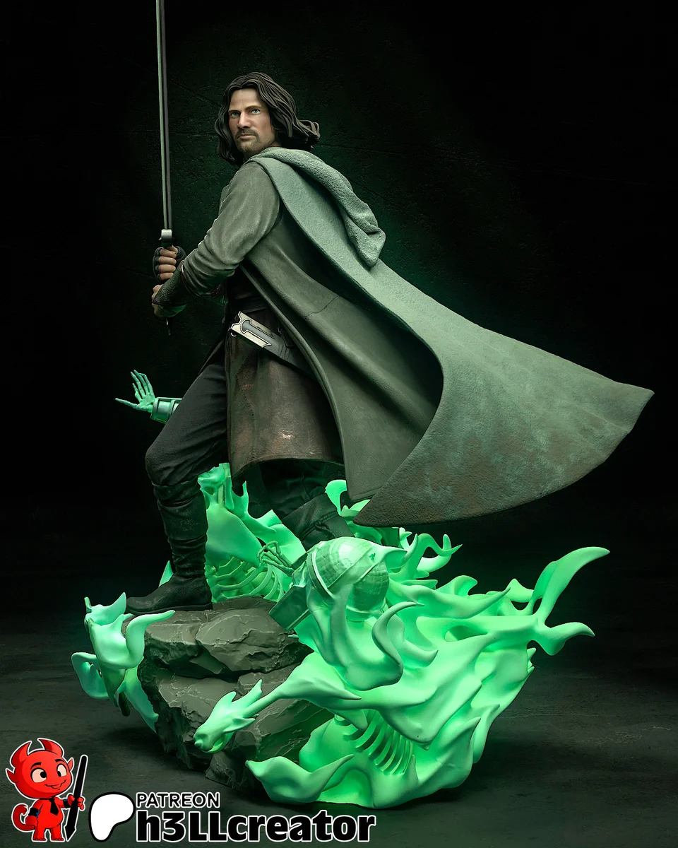 Aragorn | Fan Art | 3D Printed Resin Model Garage Kit | *Un-Painted* | H3LL Creator 9
