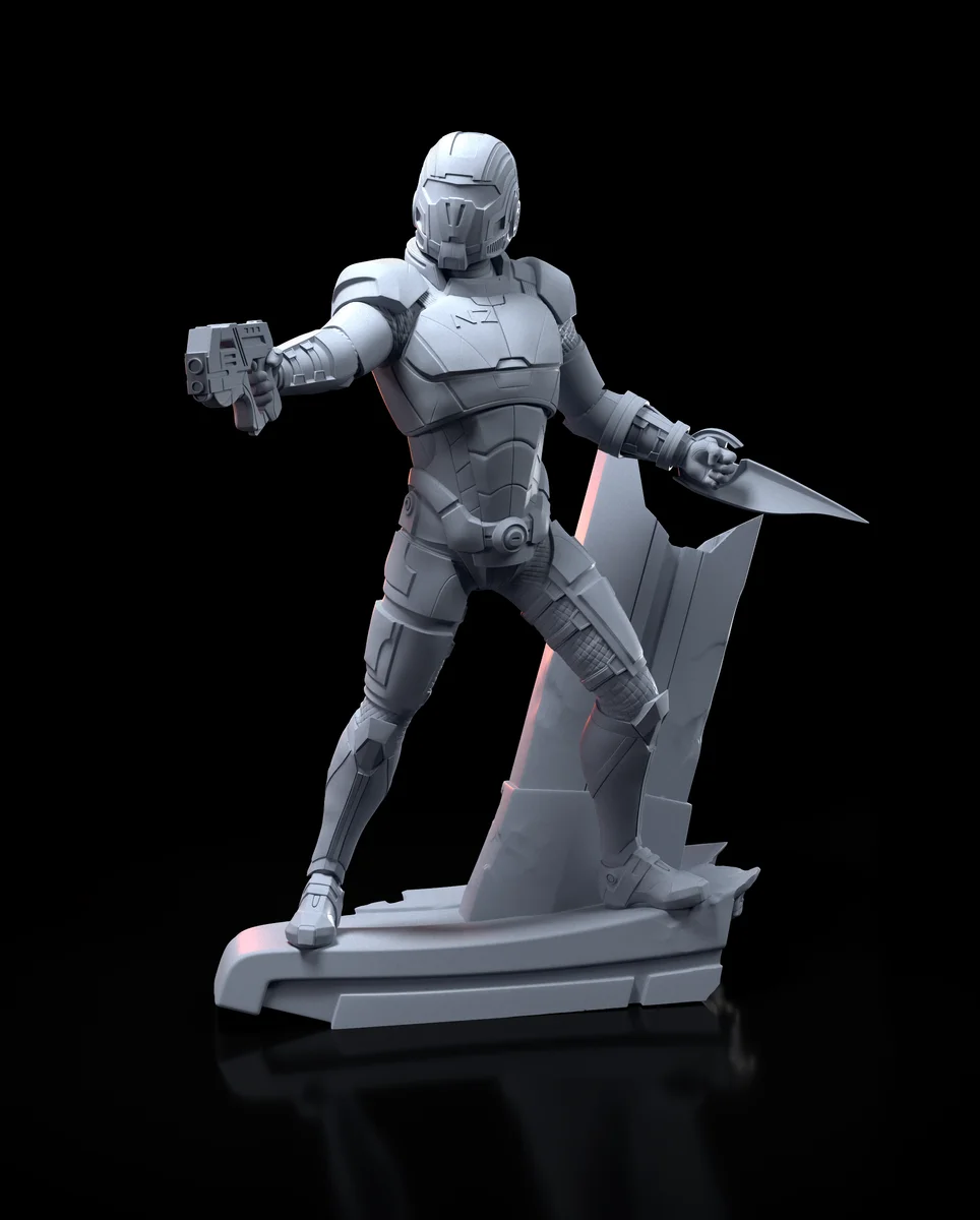 Commander Shepard | Fan Art | 3D Printed Resin Model Garage Kit | *Un-Painted* | H3LL Creator 4