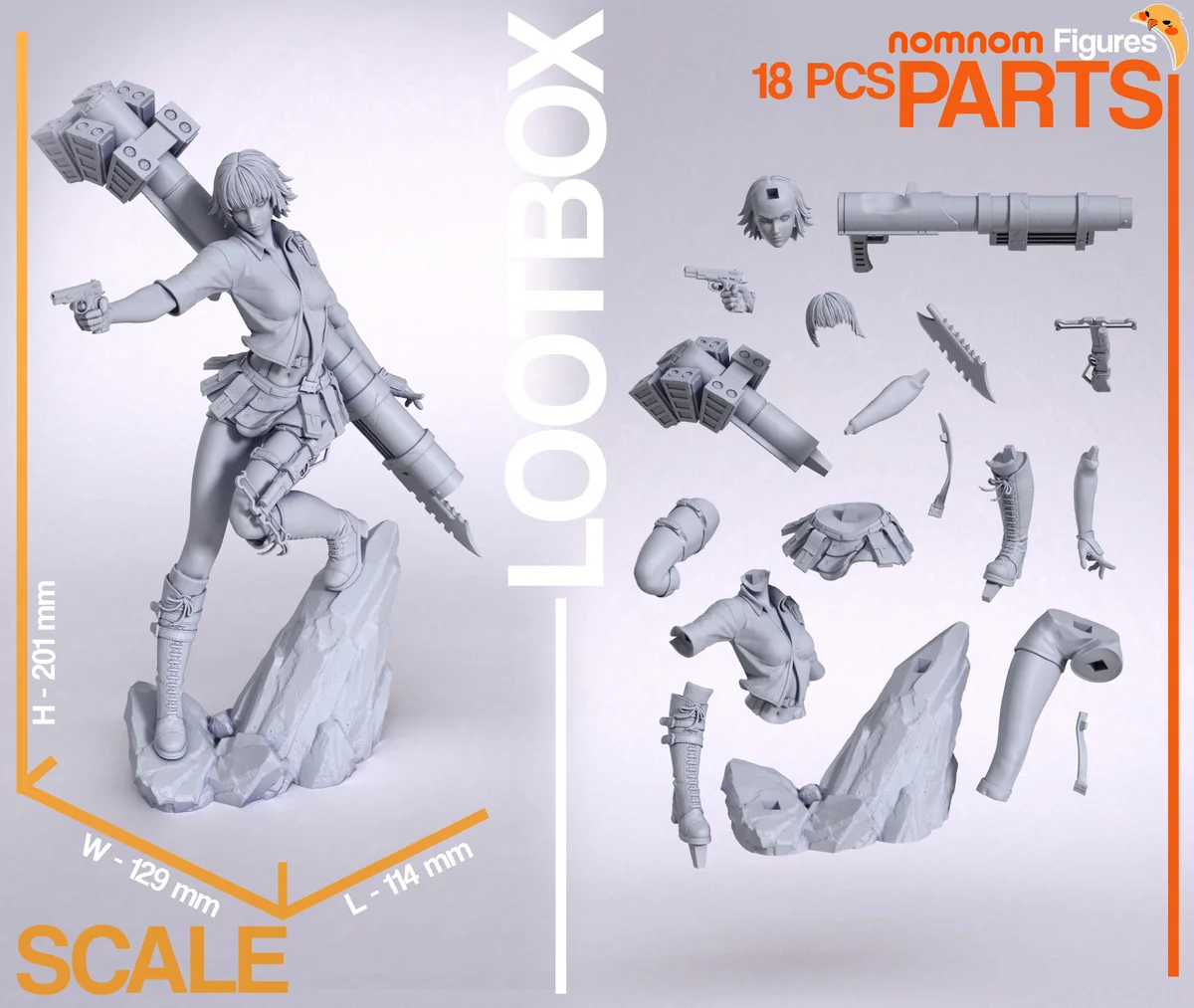 Lady - Devil May Cry | Fan Art | 3D Printed Resin Model Garage Kit | *Un-Painted* | Nomnom 9