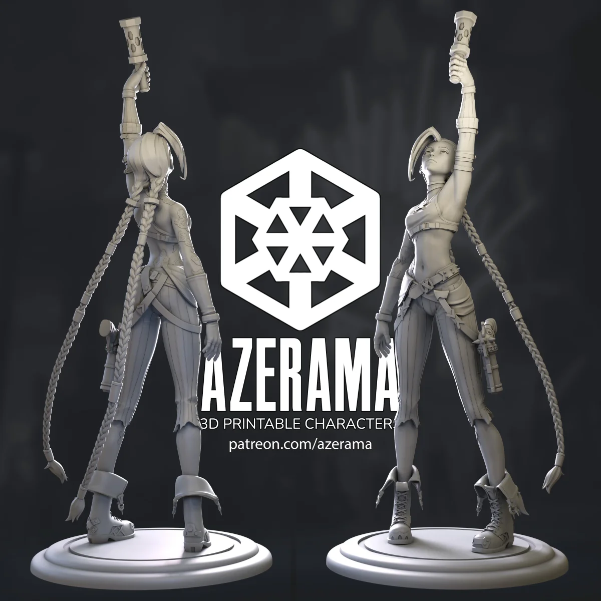 Jinx | Fan Art | 3D Printed Resin Model Garage Kit | *Un-Painted* | Azerama 4