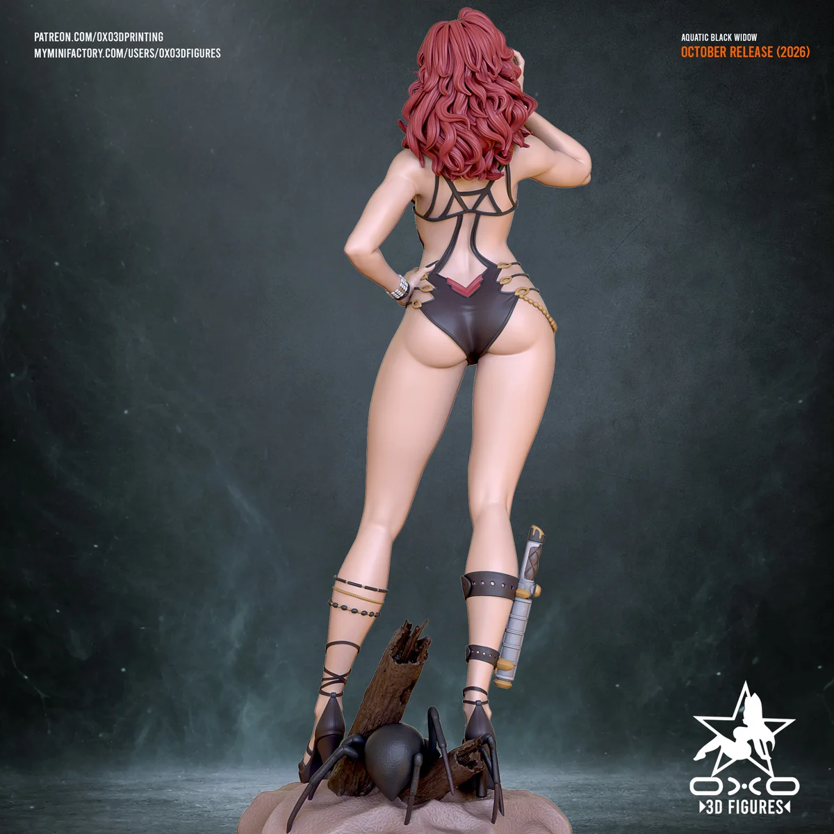 Black Widow | Fan Art | 3D Printed Resin Model Garage Kit | *Un-Painted* | OXO3D 4