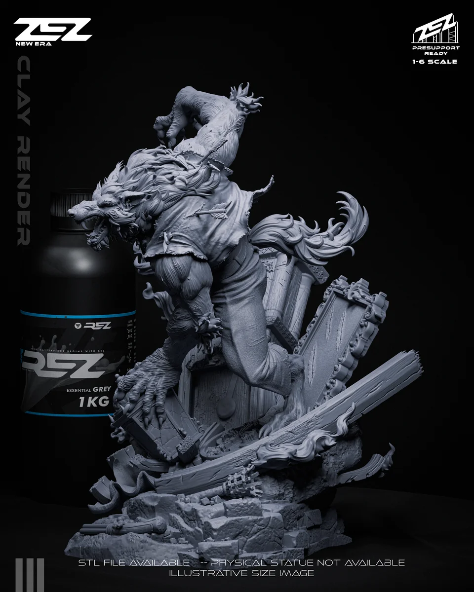 Werewolf | Fan Art | 3D Printed Resin Model Garage Kit | *Un-Painted* | ZEZ Studio 10