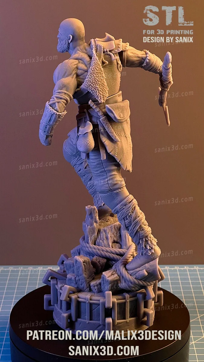 Kratos | Fan Art | 3D Printed Resin Model Garage Kit | *Un-Painted* | Sanix3D 5