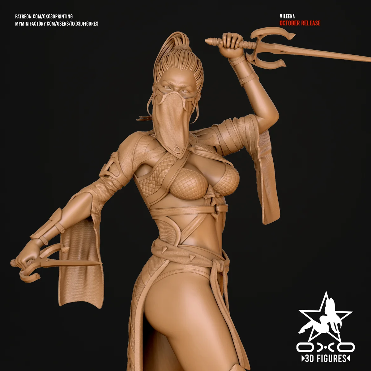 Mileena | Fan Art | 3D Printed Resin Model Garage Kit | *Un-Painted* | OXO3D 5