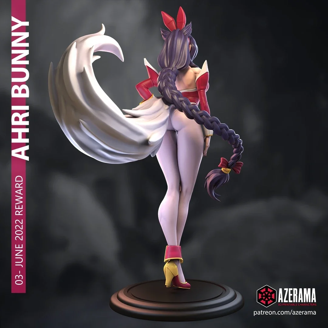 Ahri Bunny | Fan Art | 3D Printed Resin Model Garage Kit | *Un-Painted* | Azerama 3