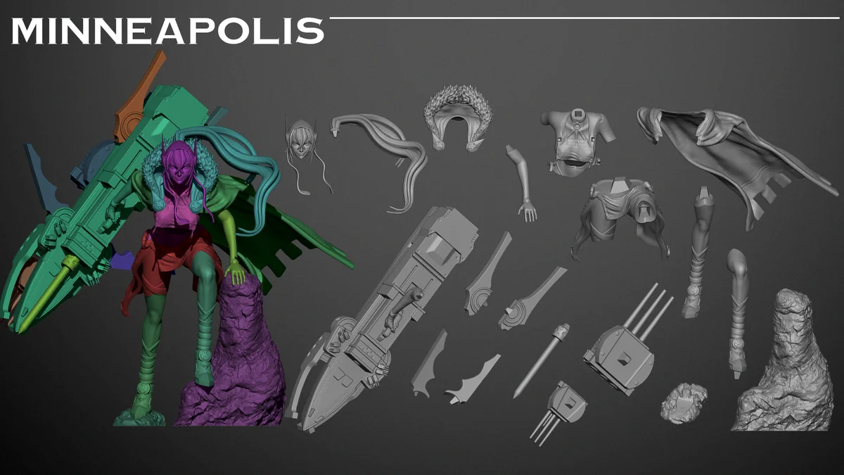 Minneapolis | Fan Art | 3D Printed Resin Model Garage Kit | *Un-Painted* | Inaki Sculpts 5