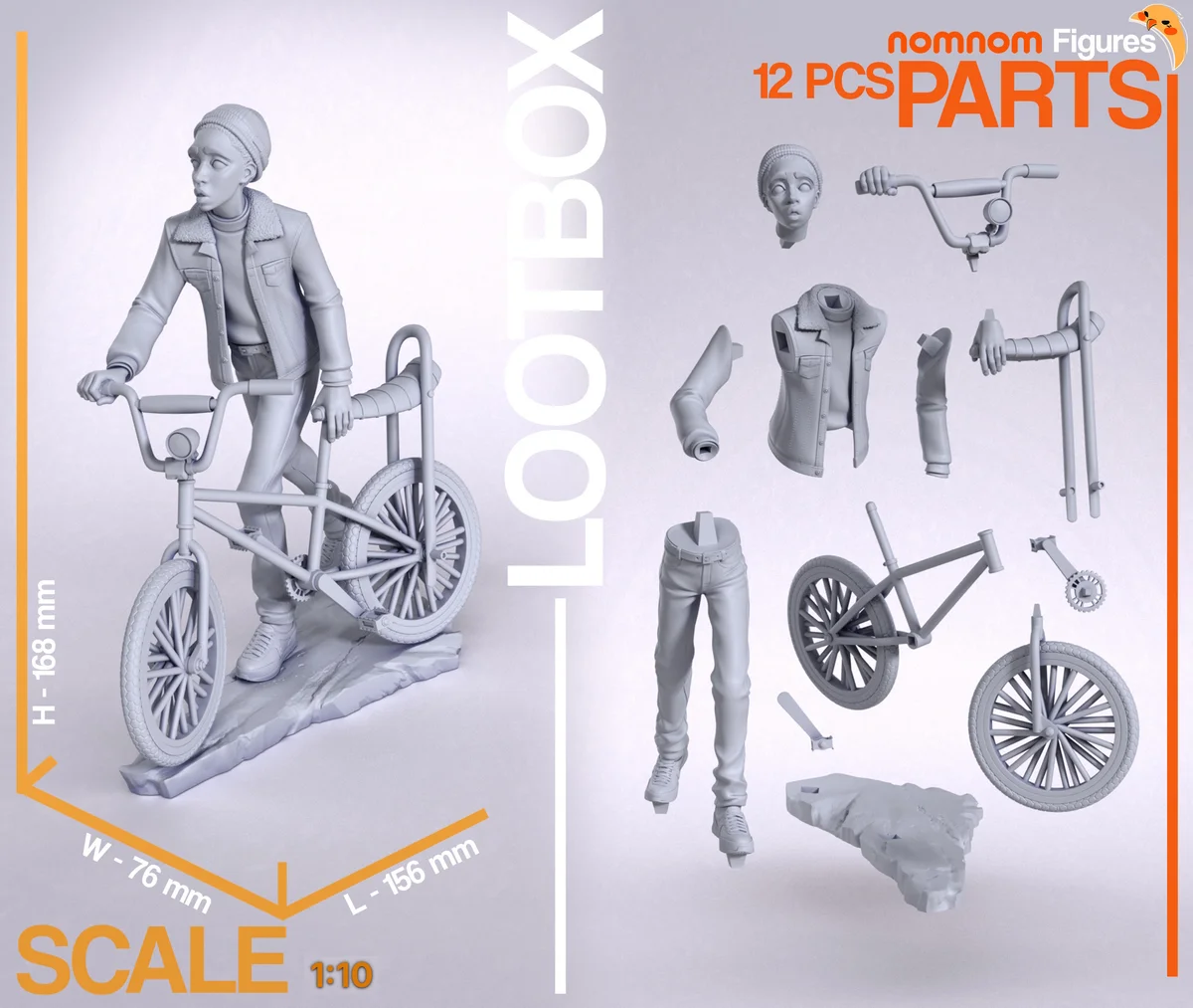 Lucas | Fan Art | 3D Printed Resin Model Garage Kit | *Un-Painted* | Nomnom 3