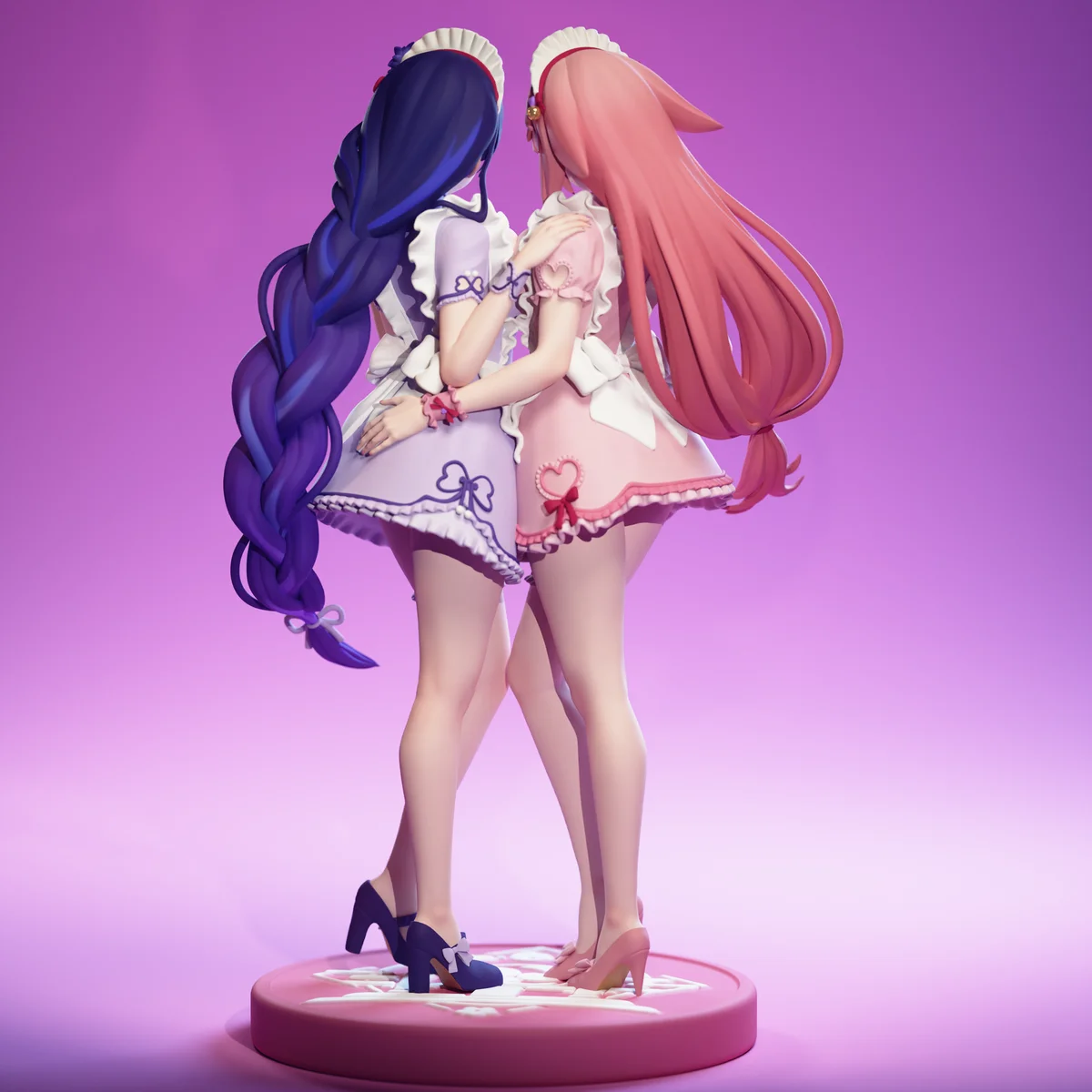 Raiden Shogun and Yae Miko | Fan Art | 3D Printed Resin Model Garage Kit | *Un-Painted* | EggmaStudios 4