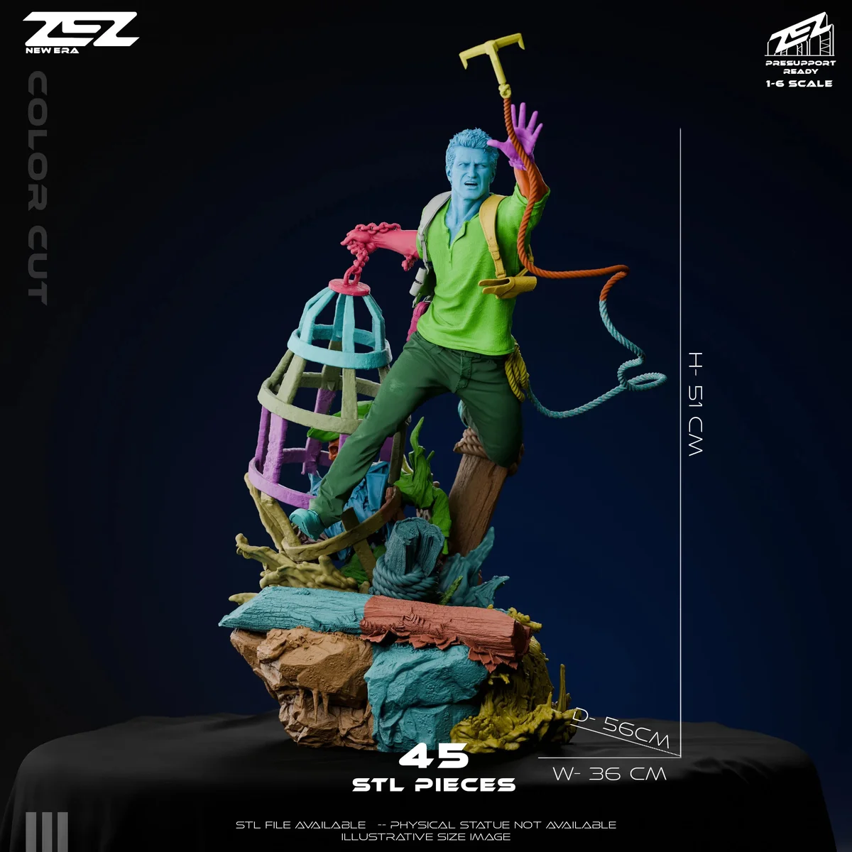 Nathan Drake | Fan Art | 3D Printed Resin Model Garage Kit | *Un-Painted* | ZEZ Studio 8