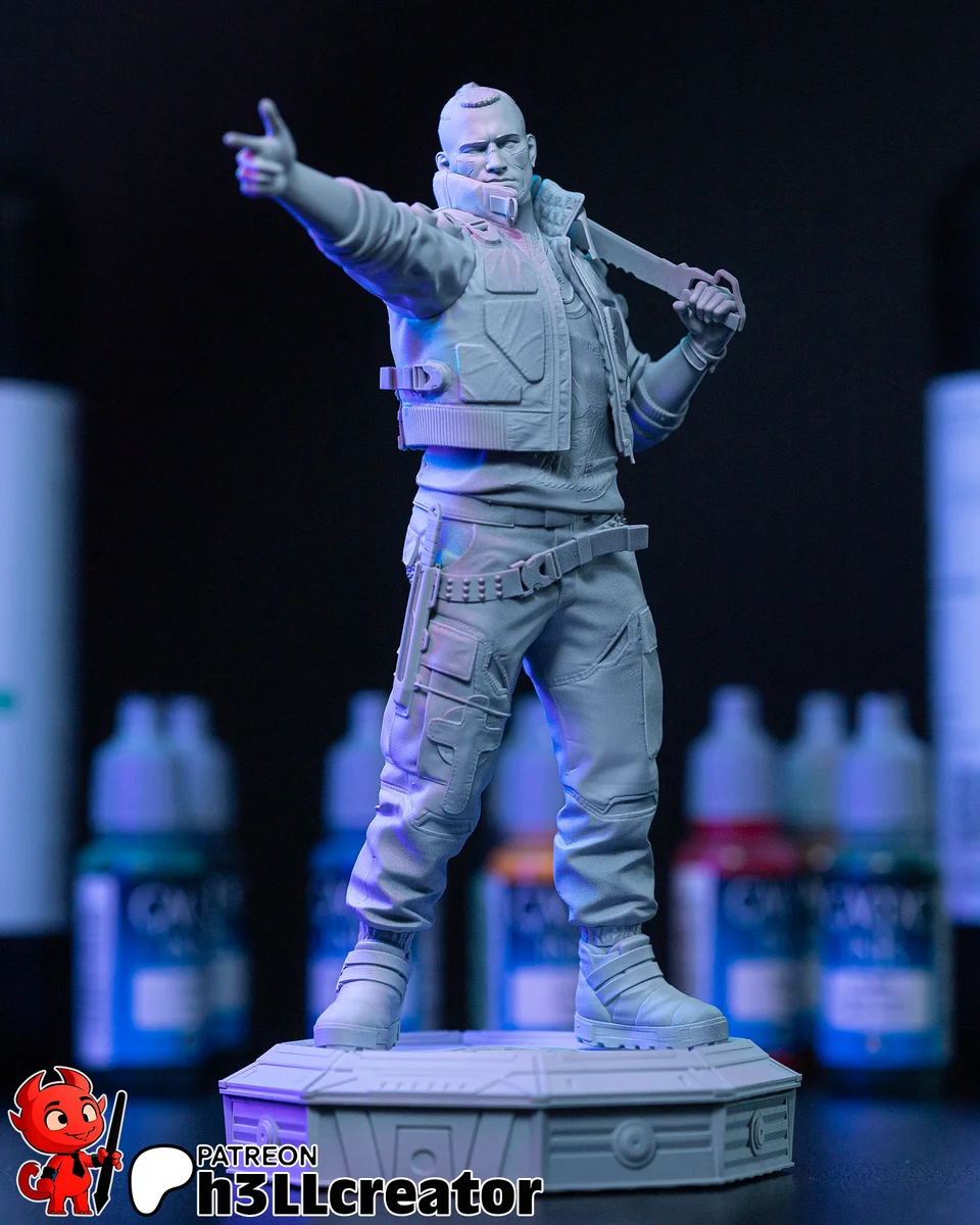 Jackie Welles | Fan Art | 3D Printed Resin Model Garage Kit | *Un-Painted* | H3LL Creator 6