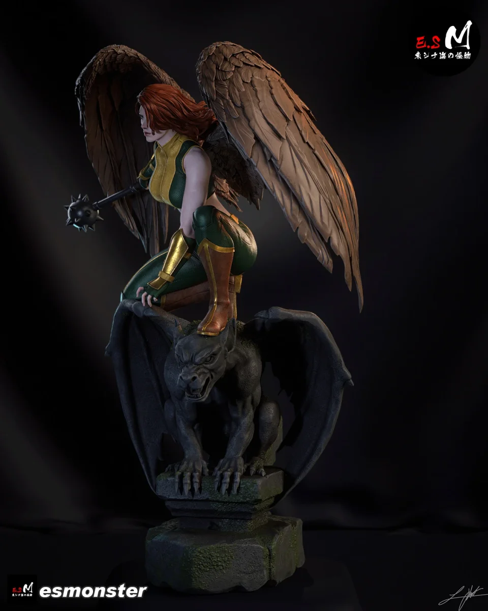 Hawk Girl | Fan Art | 3D Printed Resin Model Garage Kit | *Un-Painted* | ES Monster 5