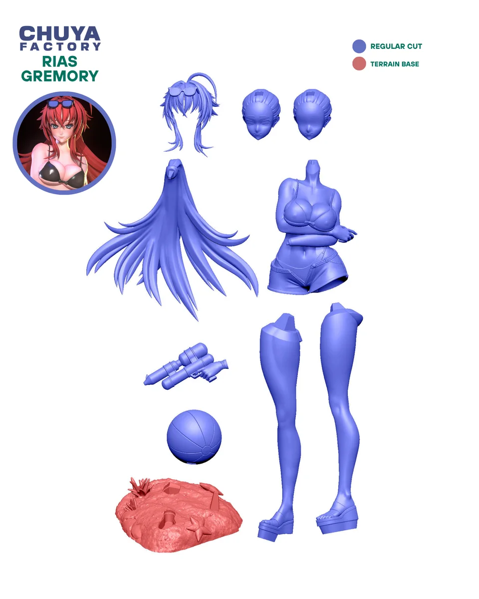 Rias Gremory | Fan Art | 3D Printed Resin Model Garage Kit | *Un-Painted* | Chuya Factory 16