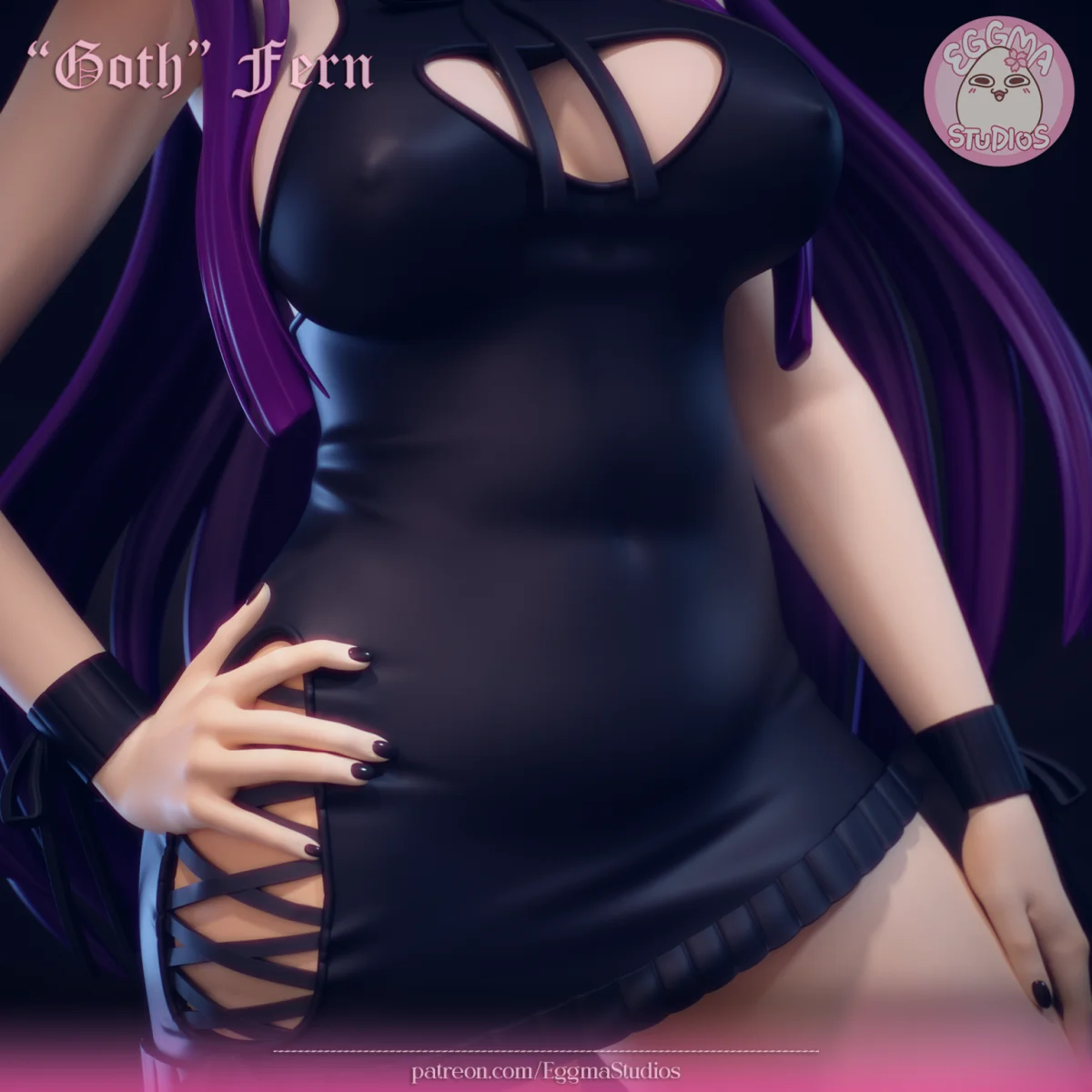 Goth Fern | Fan Art | 3D Printed Resin Model Garage Kit | *Un-Painted* | EggmaStudios 3