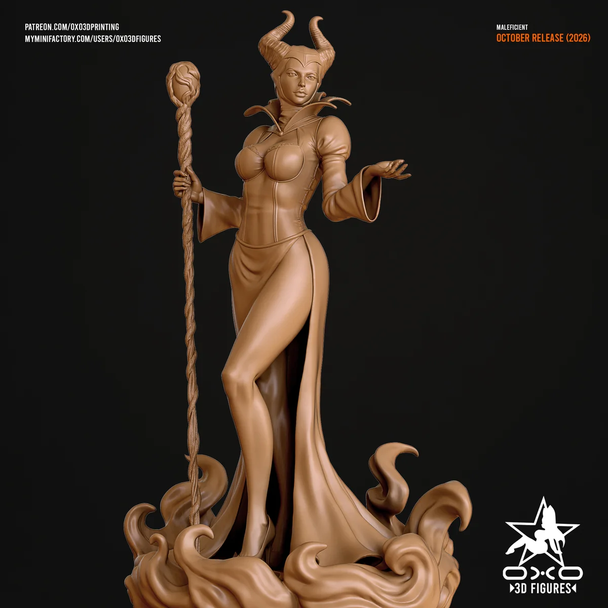 Maleficient | Fan Art | 3D Printed Resin Model Garage Kit | *Un-Painted* | OXO3D 11
