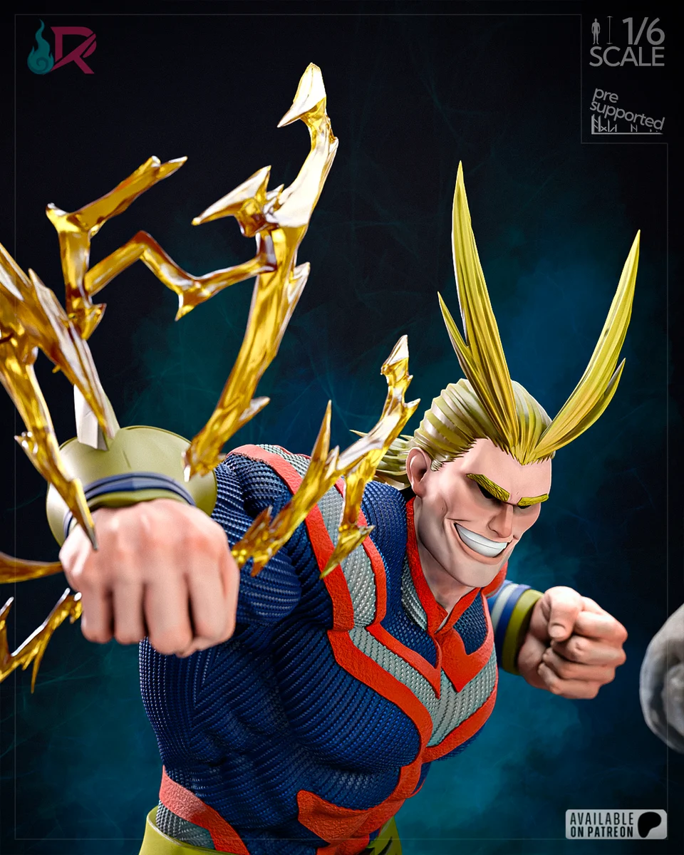 All Might | Fan Art | 3D Printed Resin Model Garage Kit | *Un-Painted* | Rechtag 11