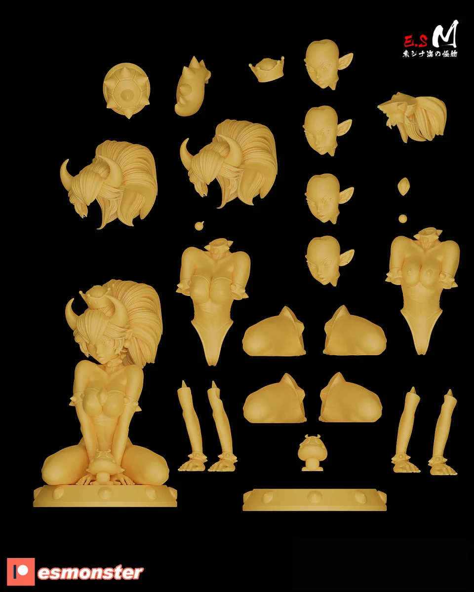 Bowsette | Fan Art | 3D Printed Resin Model Garage Kit | *Un-Painted* | ES Monster 6