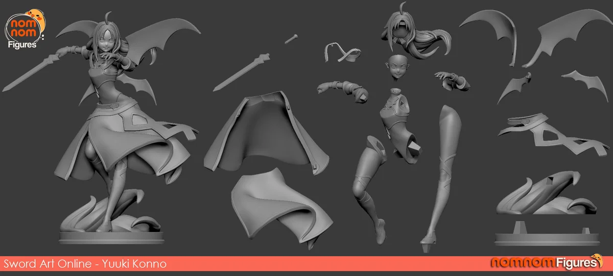 Yuuki Konno | Fan Art | 3D Printed Resin Model Garage Kit | *Un-Painted* | Nomnom 3