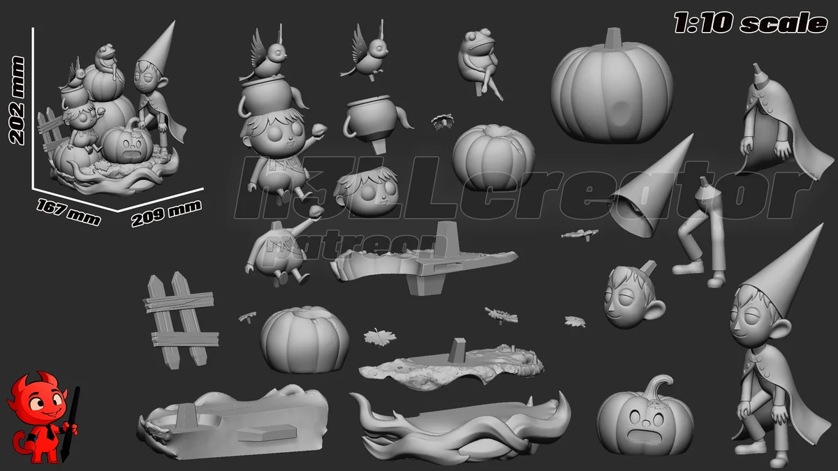 Wirt and Greg | Fan Art | 3D Printed Resin Model Garage Kit | *Un-Painted* | H3LL Creator 9
