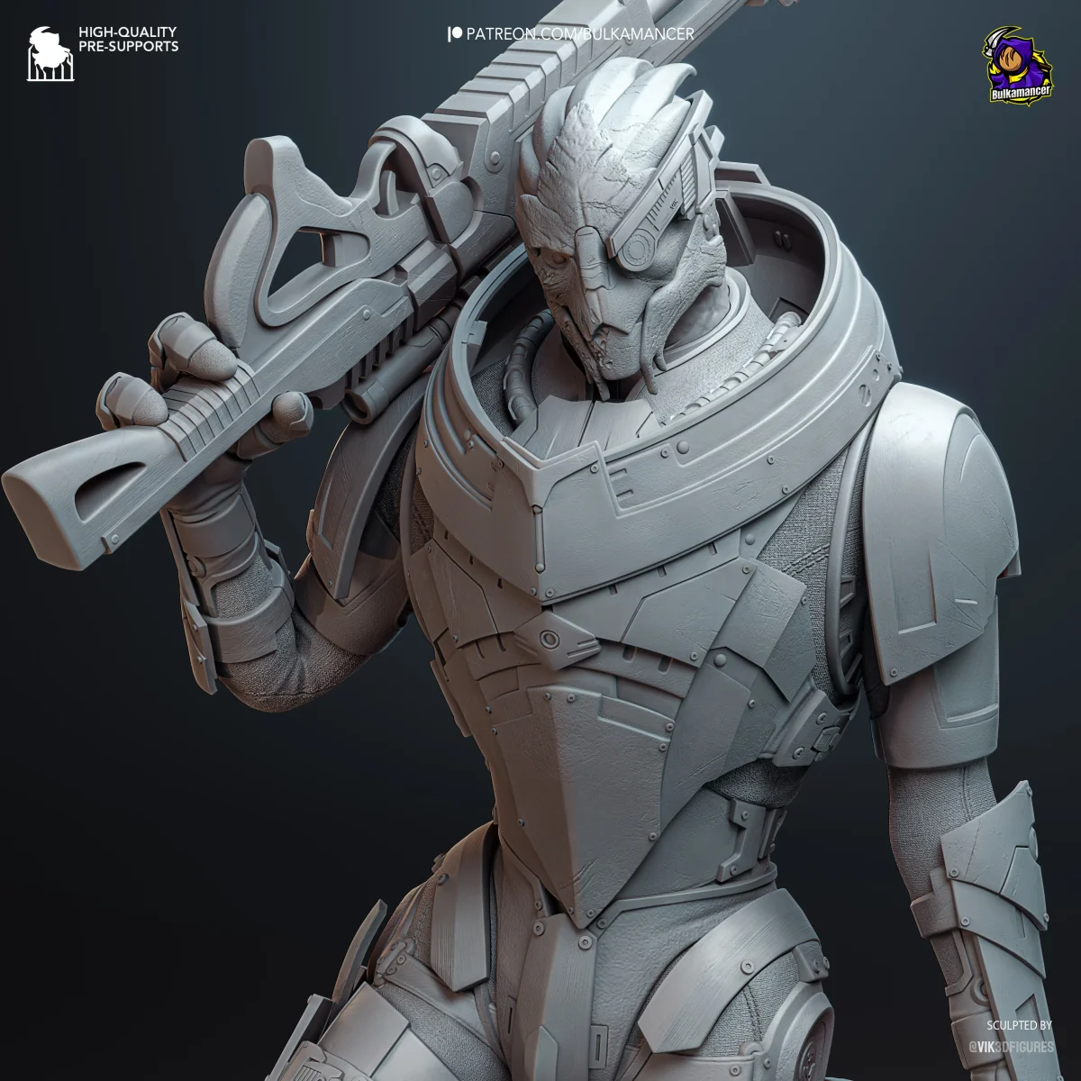 Garrus | Fan Art | 3D Printed Resin Model Garage Kit | *Un-Painted* | Bulkamancer 6