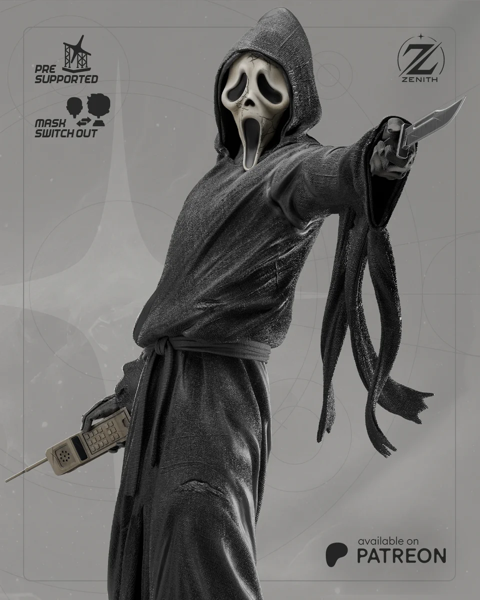 Ghostface | Fan Art | 3D Printed Resin Model Garage Kit | *Un-Painted* | Zenith Studios