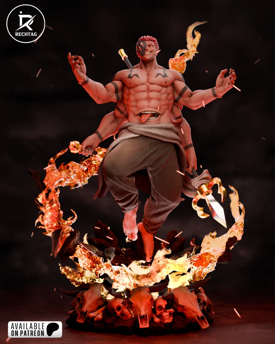 Ryomen Sukuna | Fan Art | 3D Printed Resin Model Garage Kit | *Un-Painted* | Rechtag