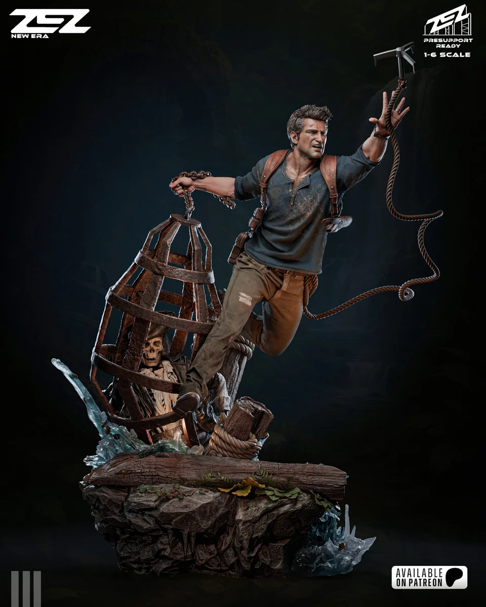 Nathan Drake | Fan Art | 3D Printed Resin Model Garage Kit | *Un-Painted* | ZEZ Studio 4