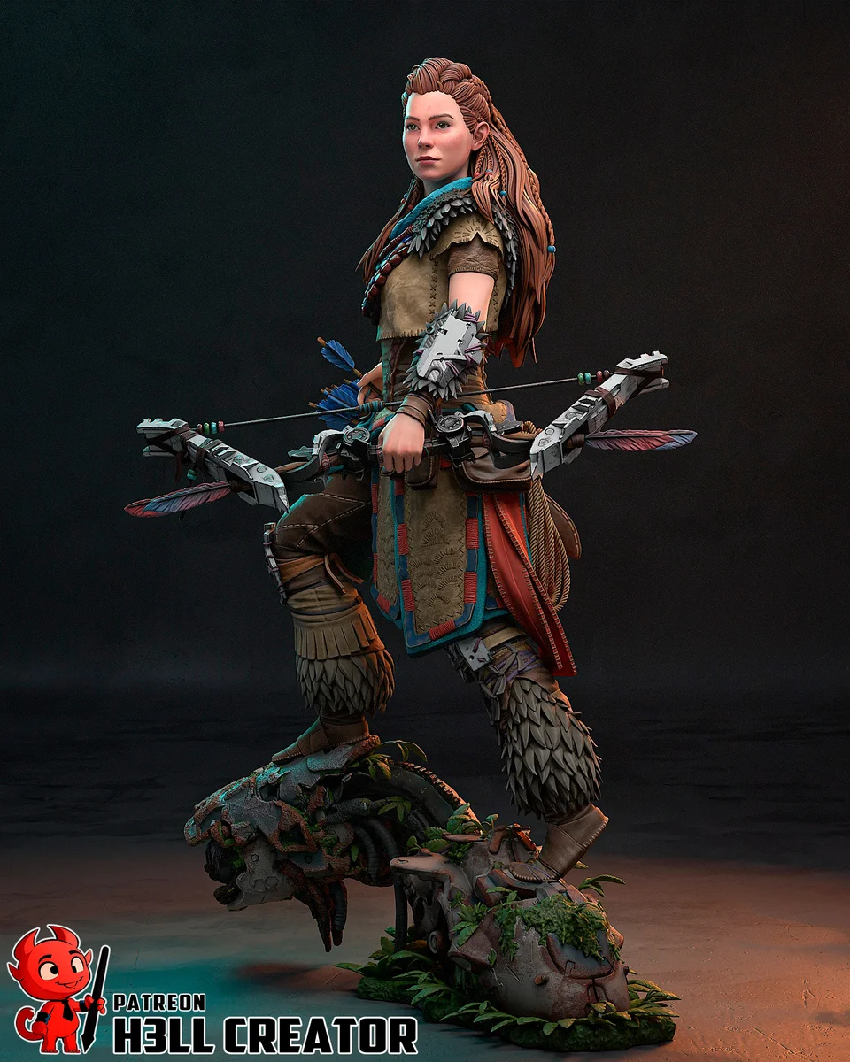Aloy | Fan Art | 3D Printed Resin Model Garage Kit | *Un-Painted* | H3LL Creator 4