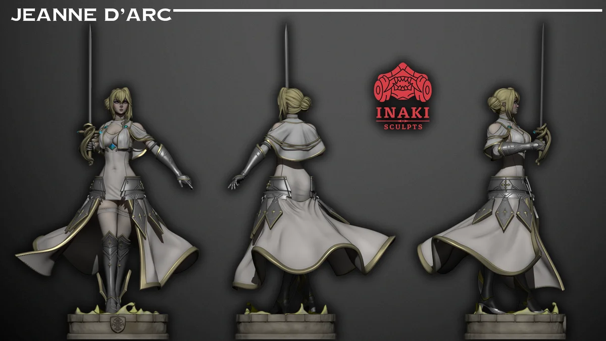 Jeanne D'arc | Fan Art | 3D Printed Resin Model Garage Kit | *Un-Painted* | Inaki Sculpts 5