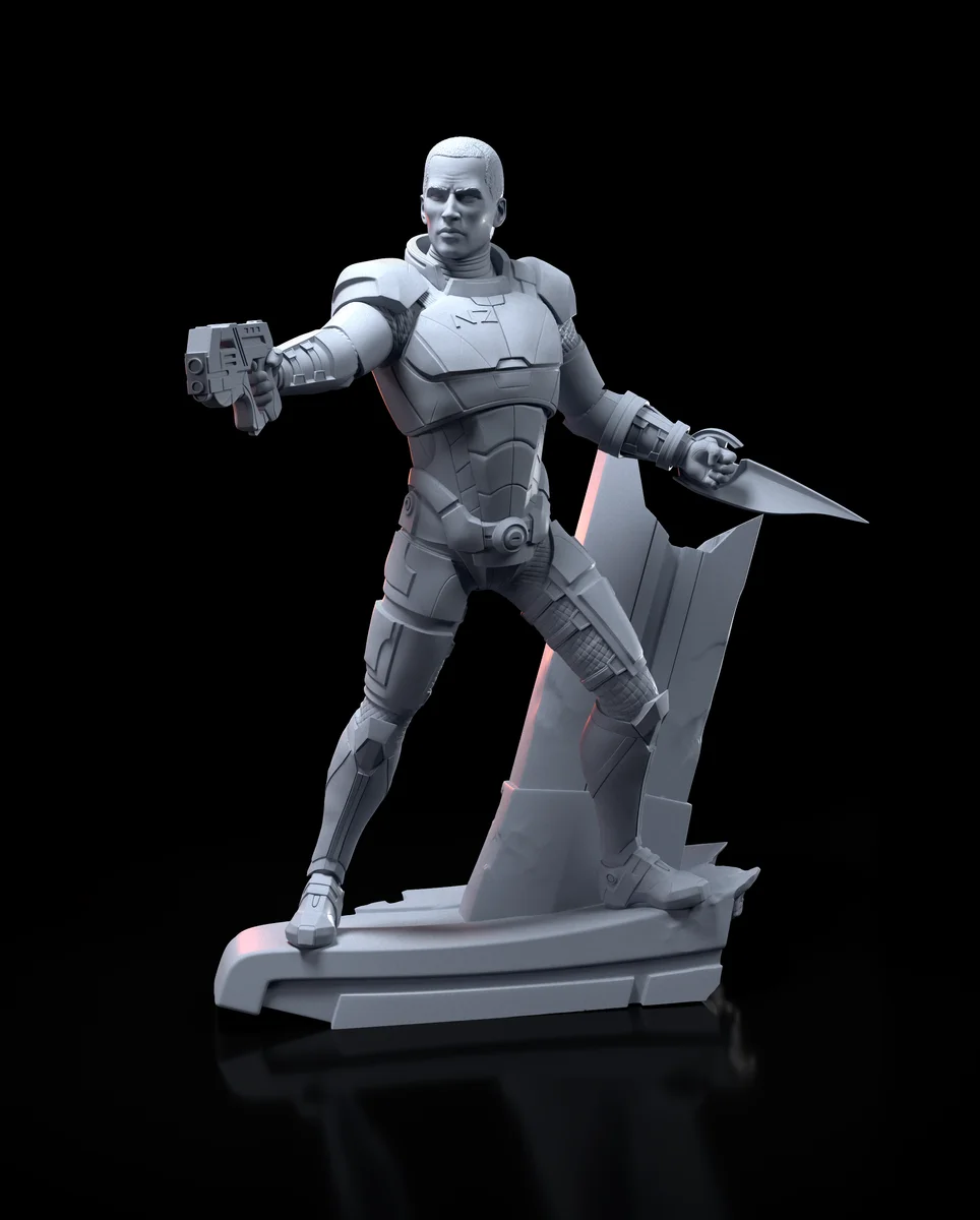Commander Shepard | Fan Art | 3D Printed Resin Model Garage Kit | *Un-Painted* | H3LL Creator 3