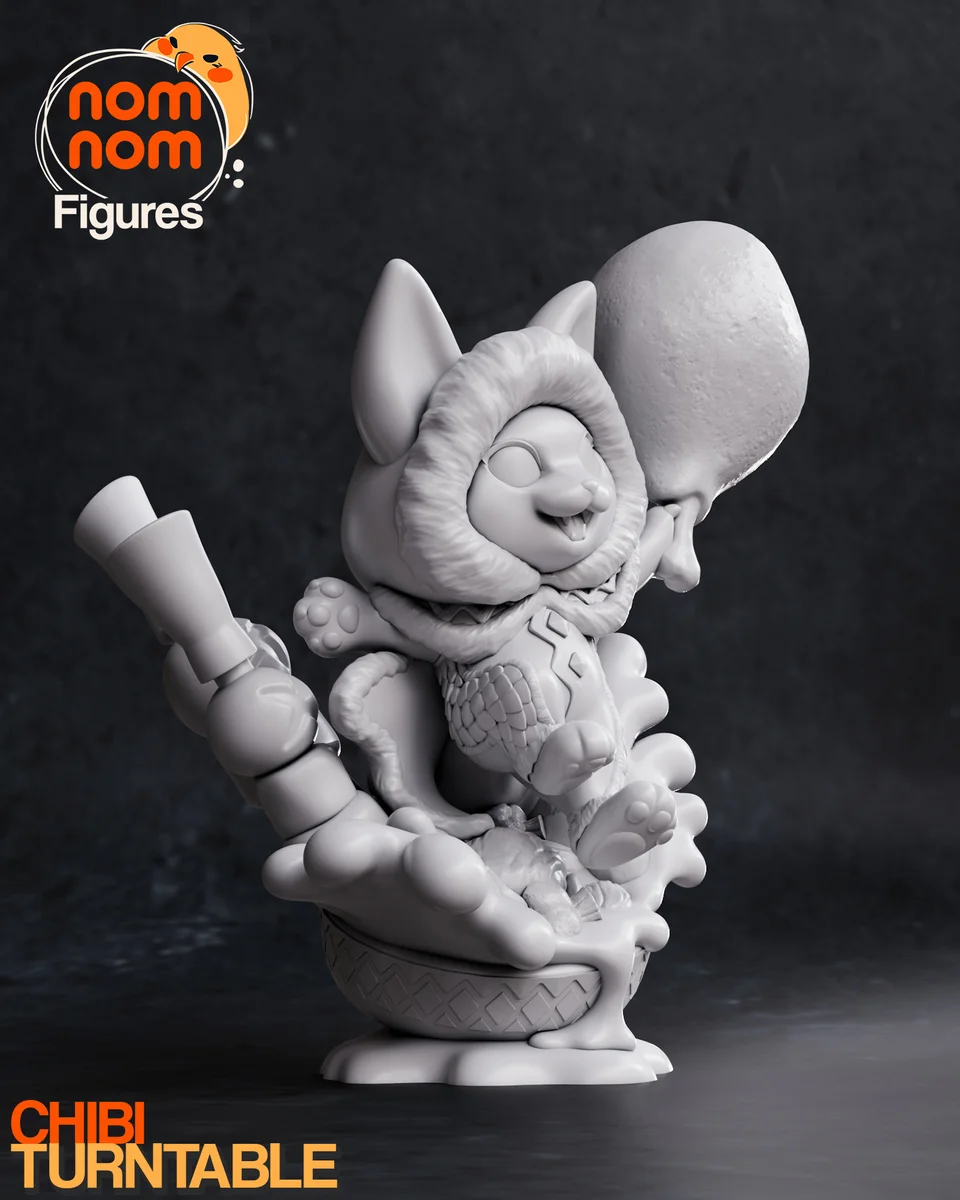 Chibi Palico | Fan Art | 3D Printed Resin Model Garage Kit | *Un-Painted* | Nomnom 7
