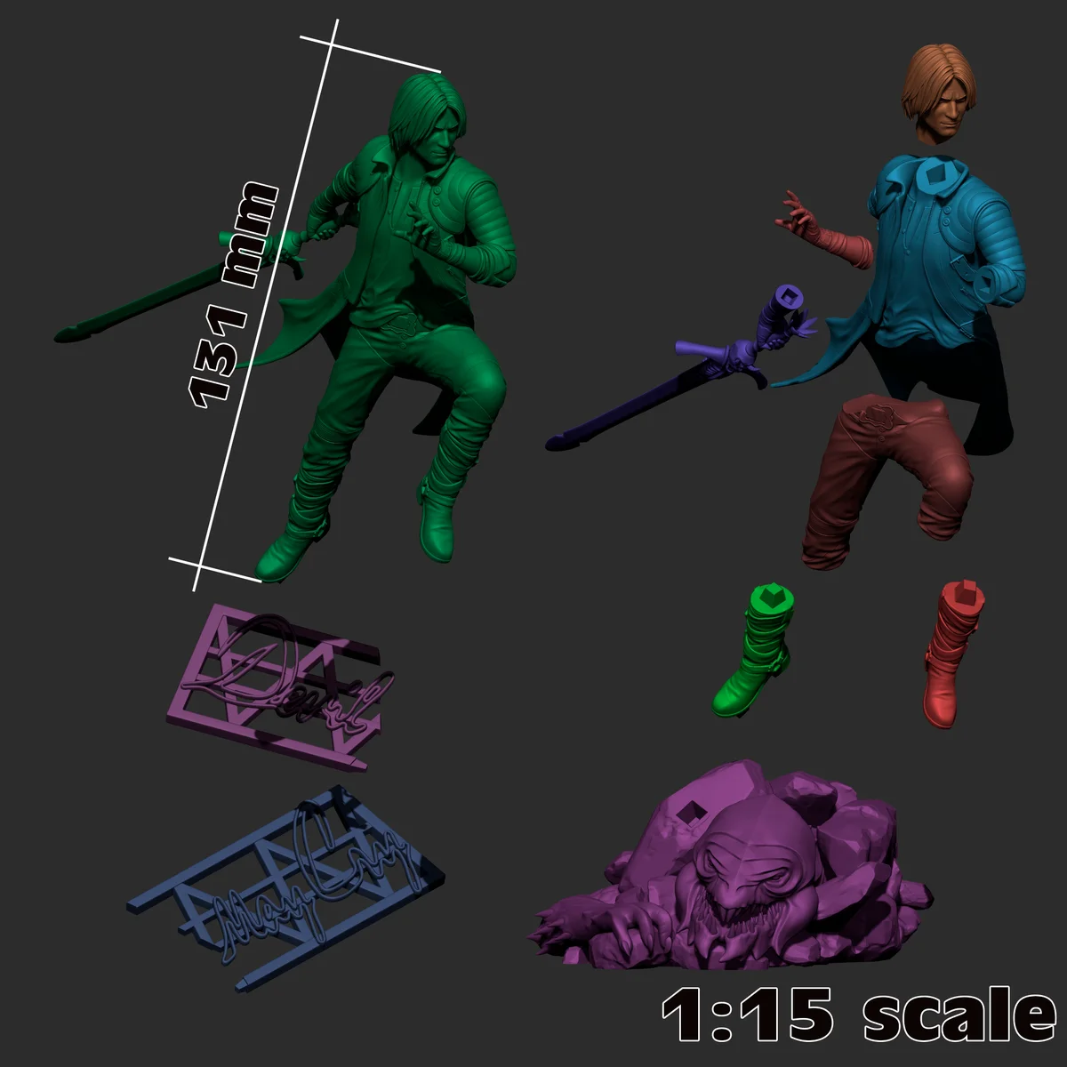 Dante | Fan Art | 3D Printed Resin Model Garage Kit | *Un-Painted* | H3LL Creator 7