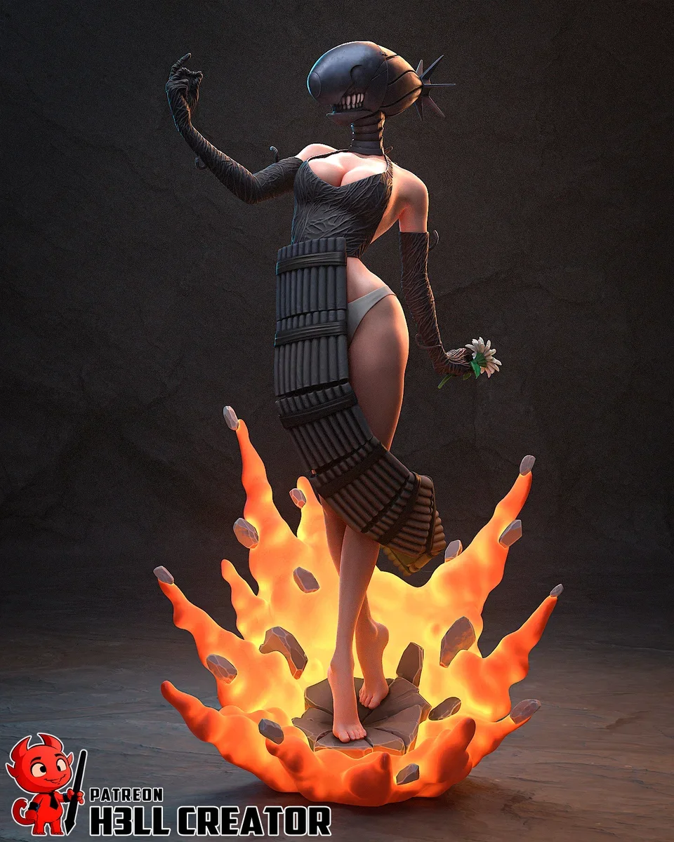 Reze | Fan Art | 3D Printed Resin Model Garage Kit | *Un-Painted* | H3LL Creator 16